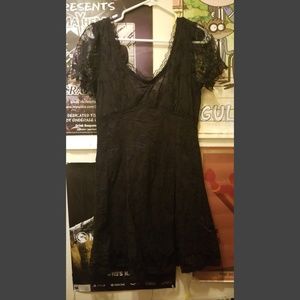 Black dress with lace sleeves